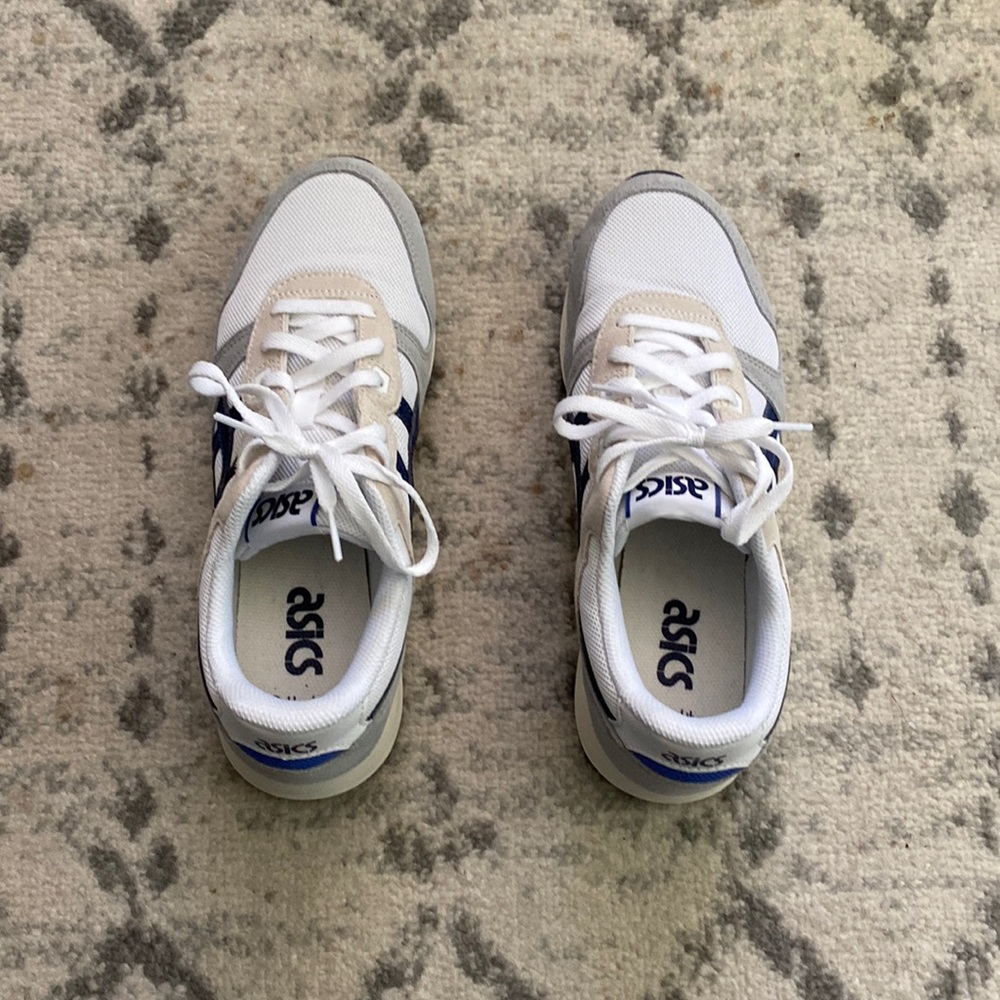 ASICS Men's Athletic Shoes - White, Blue, and Gray